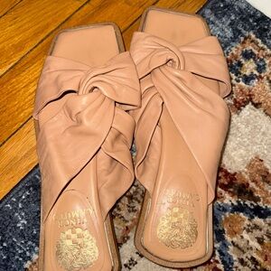 Vince Camuto Women's Nude Knotted Slide Sandals